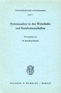 Produktbild: Systemanalyse in den Wirtschafts- und Sozialwissenschaften.
