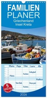 Produktbild: Familienplaner 2026 - Griechenland - Insel Kreta mit 5 Spalten (Wandkalender, 21 x 45 cm) CALVENDO