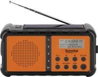 Produktbild: TechniSat TECHNIRADIO SOLAR 2 Tischradio DAB+, UKW USB Solarpanel, Handkurbel, Taschenlampe, wiederaufladbar, spritzwassergesch&uuml;tzt Orange-Schwarz