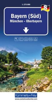 Produktbild: K&uuml;mmerly+Frey Regional-Strassenkarte 8 Bayern S&uuml;d 1:275.000
