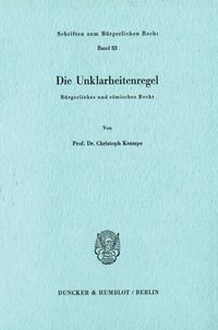 Produktbild: Die Unklarheitenregel.
