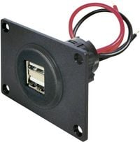 Produktbild: ProCar USB Einbau-Doppelsteckdose Belastbarkeit Strom max.=5 A Passend f&uuml;r (Details) USB-A Steckdose 12 V zu 5 V, 24 V zu 5 V