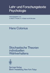 Produktbild: Stochastische Theorien individuellen Wahlverhaltens