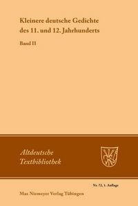 Produktbild: Kleinere deutsche Gedichte des 11. und 12. Jahrhunderts