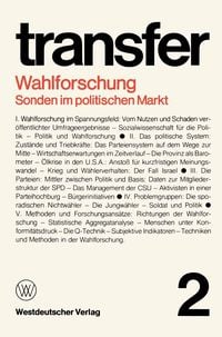 Produktbild: Wahlforschung: Sonden im politischen Markt