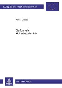 Produktbild: Die formelle Aktionaerspublizitaet