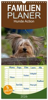 Produktbild: Familienplaner 2026 - Hunde Action mit 5 Spalten (Wandkalender, 21 x 45 cm) CALVENDO