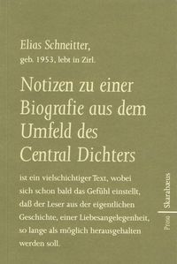 Produktbild: Notizen zu einer Biografie aus dem Umfeld des Central Dichters