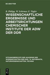 Produktbild: Wissenschaftliche Ergebnisse und Arbeitsrichtungen chemischer Institute der AdW der DDR