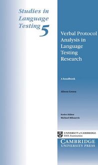 Produktbild: Verbal Protocol Analysis in Language Testing Research