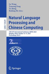 Produktbild: Natural Language Processing and Chinese Computing