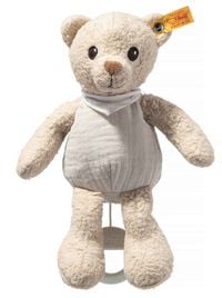 Produktbild: Steiff 242779 - Noah Teddybär Spieluhr (Melodie: Weißt du wieviel Sternlein), GOTS Plüsch/Stoff, beige, 23 cm