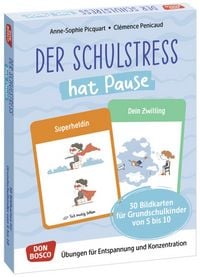 Produktbild: Der Schulstress hat Pause. 30 Bildkarten f&uuml;r Grundschulkinder von 6 bis 10