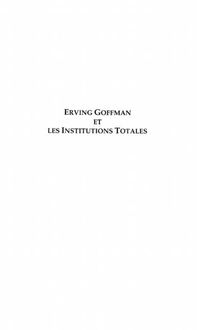 Produktbild: Erwing goffman et les institutions total
