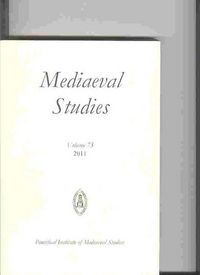 Produktbild: Mediaeval Studies 73 (2011)