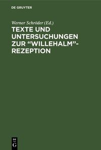 Produktbild: Texte und Untersuchungen zur "Willehalm"-Rezeption