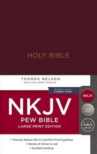 Produktbild: NKJV, Pew Bible, Large Print, Hardcover, Burgundy, Red Letter, Comfort Print