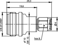 Produktbild: Teleg&auml;rtner 100024218 100024218 Koax-Adapter N-Buchse - SMA-Stecker 1St.