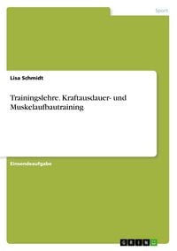 Produktbild: Trainingslehre. Kraftausdauer- und Muskelaufbautraining