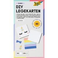 Produktbild: FOLIA DIY Legekarten blanko, 6x6cm, 60 Karten, 4-farbig gedruckt mit 136 Stickern