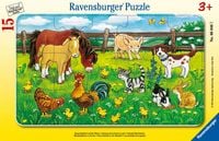 Produktbild: Rahmenpuzzle Ravensburger Bauernhoftiere auf der Wiese 15 Teile