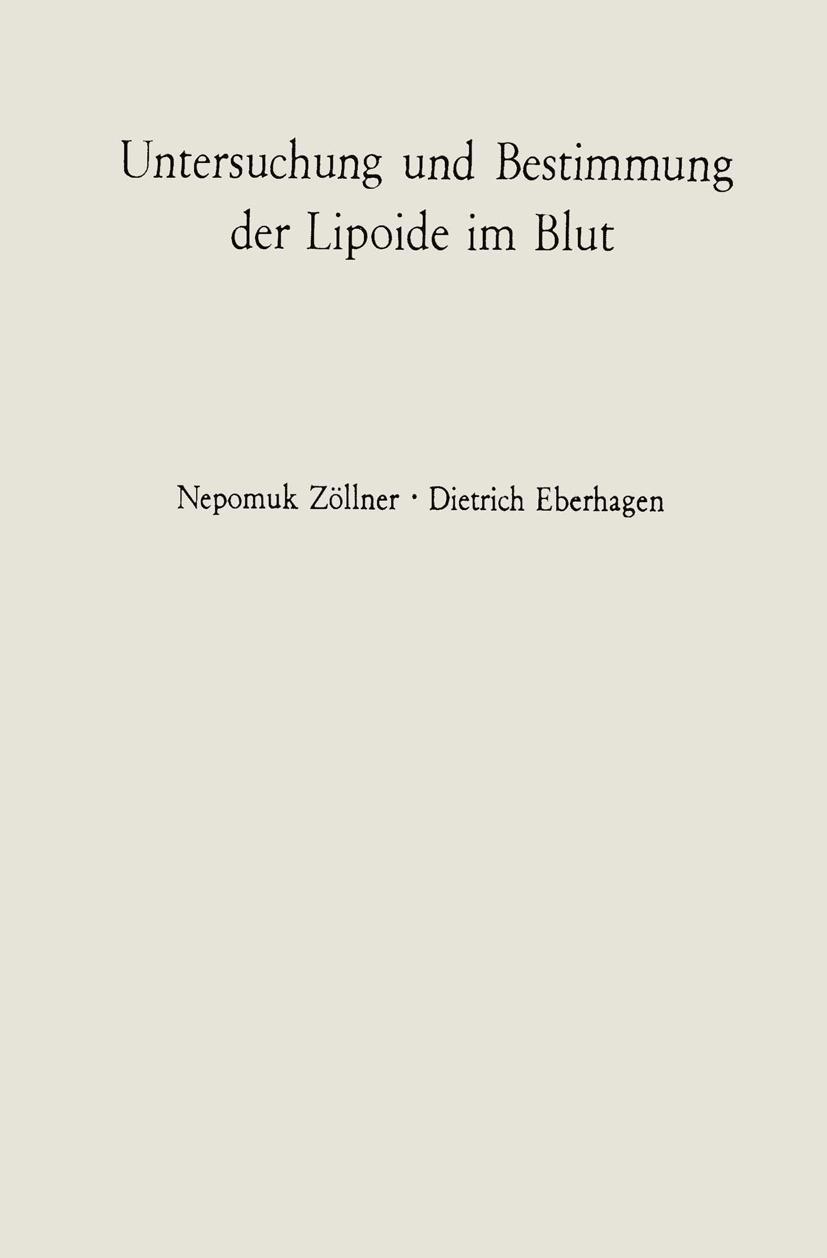 Produktbild: Untersuchung und Bestimmung der Lipoide im Blut