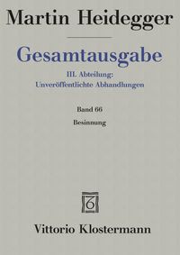 Produktbild: Gesamtausgabe Abt. 3 Unver&ouml;ffentliche Abhandlungen Bd. 66. Besinnung (1938/1939)