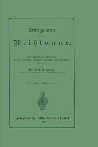 Produktbild: Ertragstafeln f&uuml;r die Wei&szlig;tanne