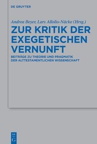 Produktbild: Zur Kritik der exegetischen Vernunft