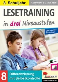 Produktbild: Lesetraining in drei Niveaustufen / Klasse 8