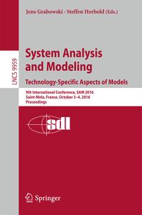 Produktbild: System Analysis and Modeling. Technology-Specific Aspects of Models