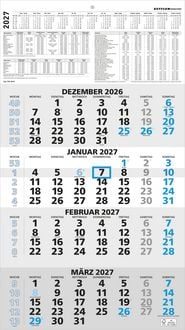 Produktbild: 4-Monatskalender blau 2027