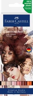 Produktbild: Faber-Castell Tuschestift Dual Marker Goldfaber Aqua, Portrait, 6er Set