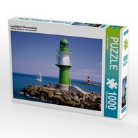 Produktbild: CALVENDO Puzzle Leuchtturm Warnem&uuml;nde | 1000 Teile Lege-Gr&ouml;&szlig;e 64x48cm Foto-Puzzle f&uuml;r gl&uuml;ckliche Stunden