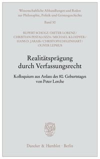 Produktbild: Realit&auml;tspr&auml;gung durch Verfassungsrecht.