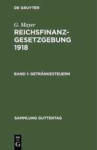 Produktbild: Getr&auml;nkesteuern