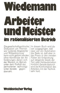 Produktbild: Arbeiter und Meister im rationalisierten Betrieb