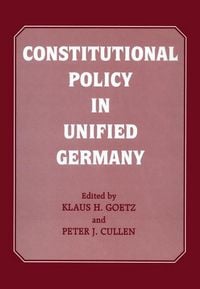 Produktbild: Constitutional Policy in Unified Germany
