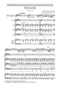 Produktbild: Vocalise Op. 34, No. 14 Soprano or Tenor Solo and Satb A Cappella