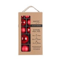 Produktbild: Weihnachtskugeln Merry Red 4cm 6cm 8cm 42 Teile
