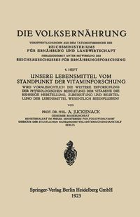 Produktbild: Unsere Lebensmittel vom Standpunkt der Vitaminforschung