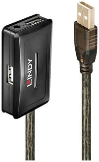 Produktbild: LINDY USB-Kabel USB 2.0 USB-A Stecker, USB-A Buchse, USB-A Buchse, USB-A Buchse, USB-A Buchse 10.00 m Grau 42635