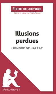 Produktbild: Illusions perdues d'Honor&eacute; de Balzac (Fiche de lecture)