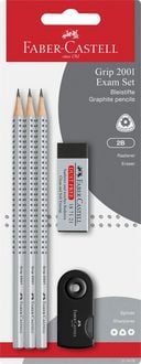 Produktbild: Faber-Castell Bleistifte Grip Exam Set 2B inkl. Radierer + Spitzer