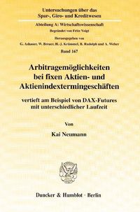 Produktbild: Arbitragem&ouml;glichkeiten bei fixen Aktien- und Aktienindextermingesch&auml;ften