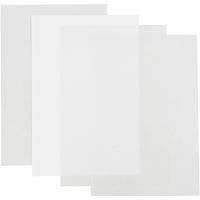 Produktbild: Creativ Company Schrumpffolienplatten Plastikschrumpfplatten, Gl&auml;nzend transparent, Matt transparent, Mattwei&szlig;,, 20x30 cm, Dicke 0,3 mm, 4 Blatt
