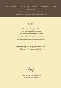 Produktbild: Herstellung von Kupfereinkristallen kleiner Versetzungsdichte