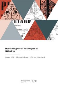 Produktbild: Etudes religieuses, historiques et litt&eacute;raires