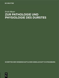 Produktbild: Zur Pathologie und Physiologie des Durstes