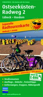 Produktbild: Radwanderkarte Ostseek&uuml;sten-Radweg 2 L&uuml;beck-Usedom 1 : 50 000